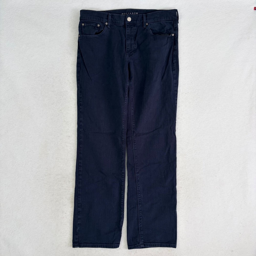 Mott & Bow Mercer Straight Leg Jeans Mens 33x30 Dark Blue Stretch Denim
